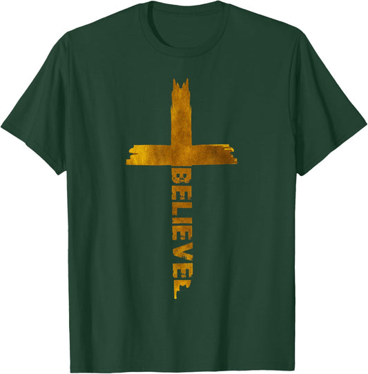Jesus Christian Religious Believer Katholics Worshiper T-Shirt - T-Shirt | Forest