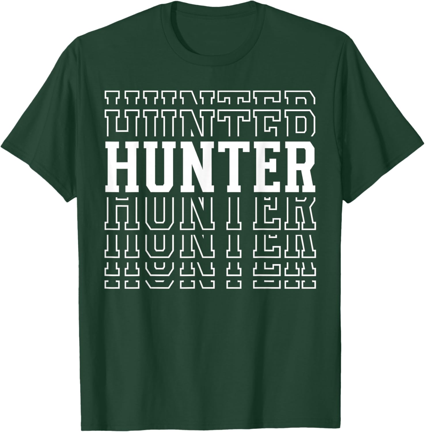 Hunter Funny Layered Text Hunting Men T-Shirt - T-Shirt | Forest