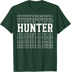 Hunter Funny Layered Text Hunting Men T-Shirt - T-Shirt | Forest