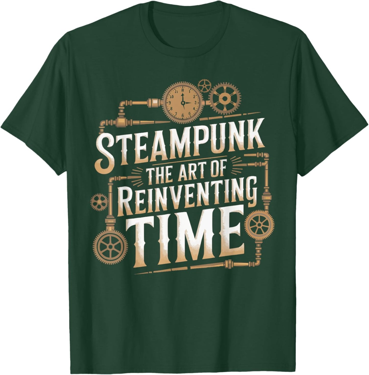Steampunk Lover Clockwork Steampunk Gears Steam Mechanical T-Shirt - T-Shirt | Forest
