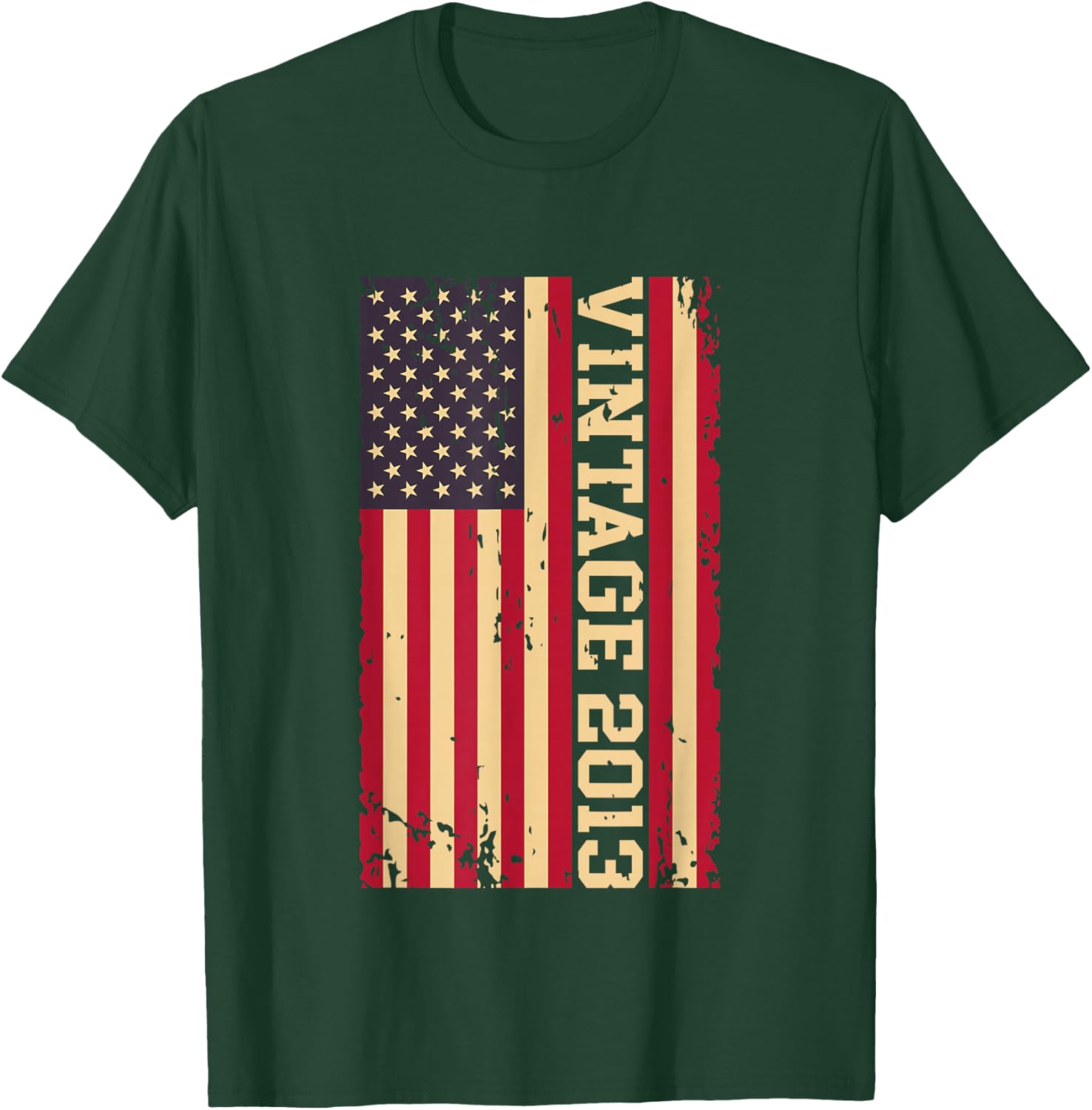 2013 Vintage 13th Birthday 13 years old American USA Flag T-Shirt - T-Shirt | Forest