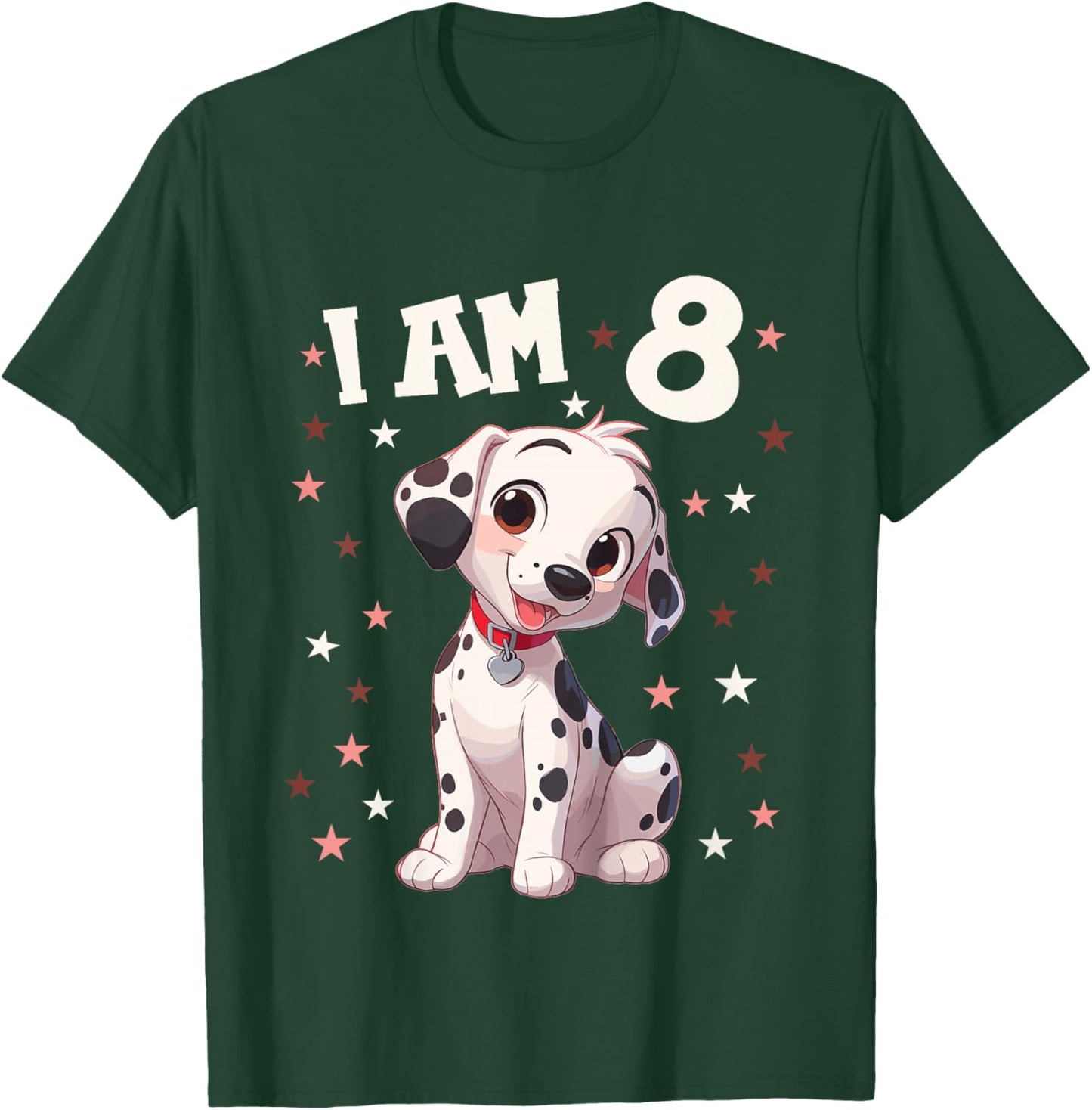Kids 8 Years old 8th birthday Dalmatian Dogs Dalmatian Dog T-Shirt - T-Shirt | Forest