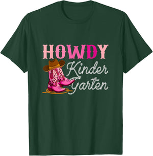 Howdy Kindergarten Teacher Rodeo Country Western Cowgirl T-Shirt - T-Shirt | Forest