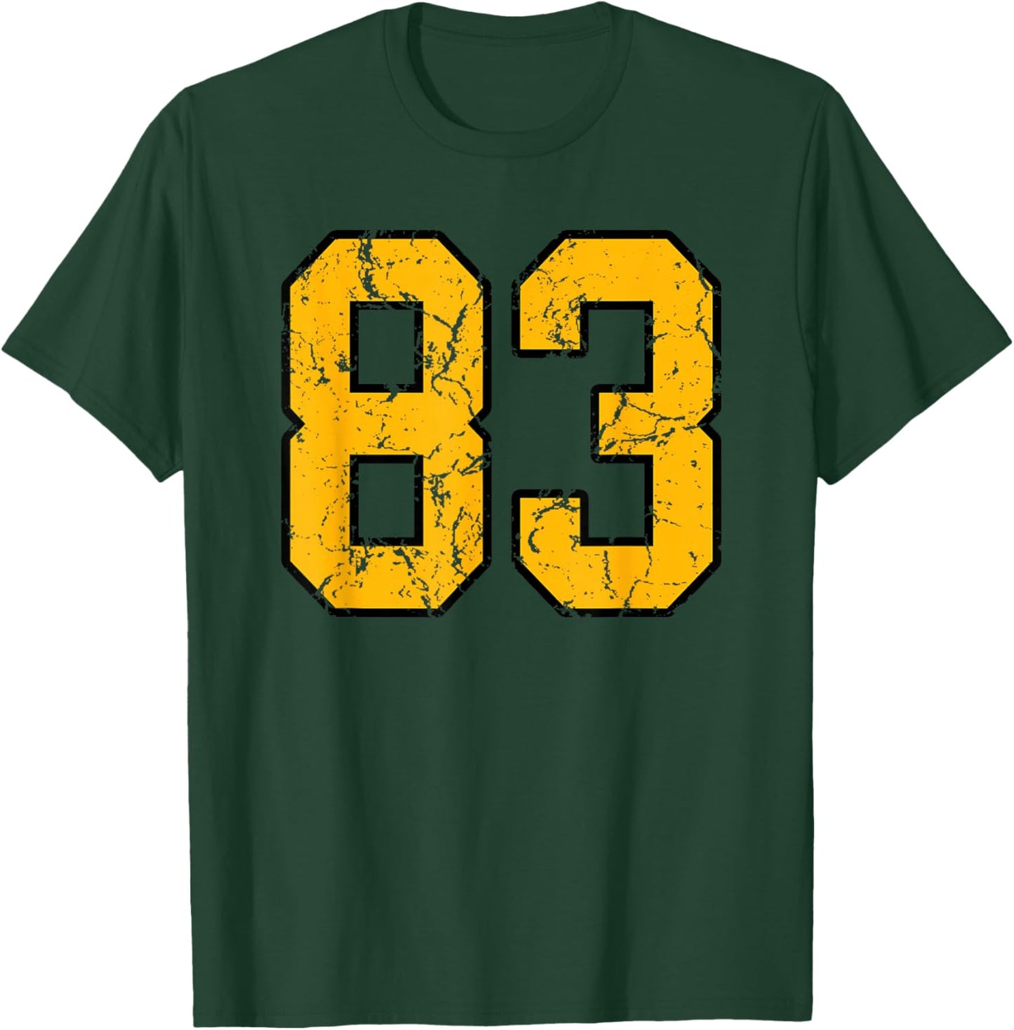 Gold and Black Sports Number 83 Jersey Uniform Player T-Shirt - T-Shirt | Forest