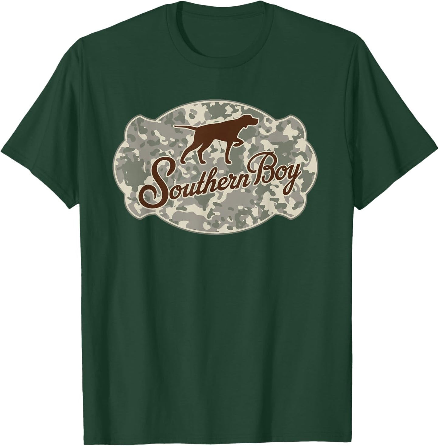 Southern Boy Camouflage Hunting Dog Hello Hunting Season T-Shirt - T-Shirt | Forest