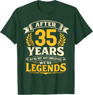 35 Years Work Anniversary, 35 Year Service Working, Legends T-Shirt - T-Shirt | Forest