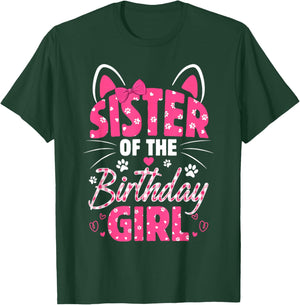 Sister Of The Birthday Girl Cat Kitty Family Matching T-Shirt - T-Shirt | Forest