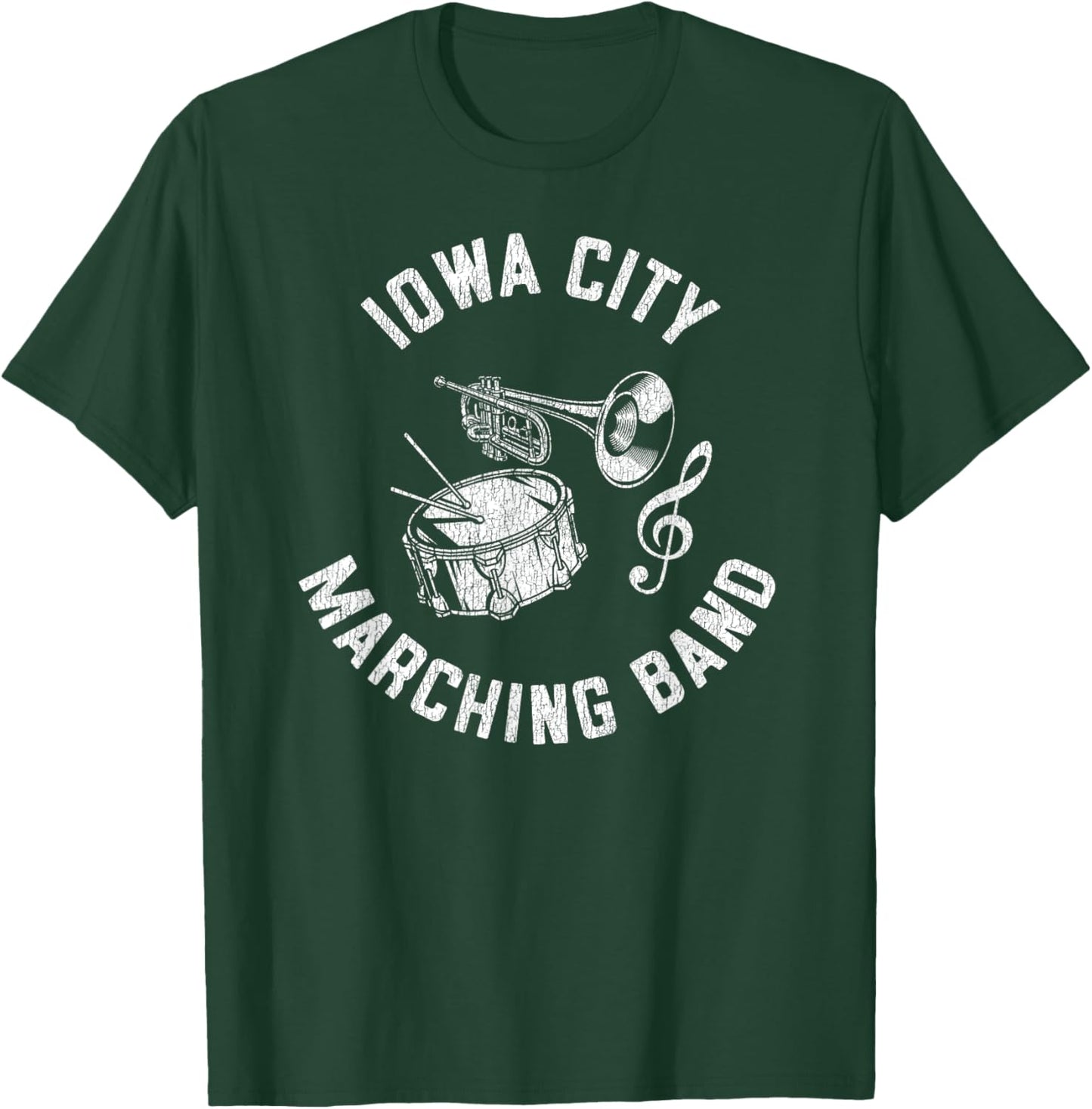 Iowa City Marching Band Vintage Classic Music Distressed T-Shirt - T-Shirt | Forest