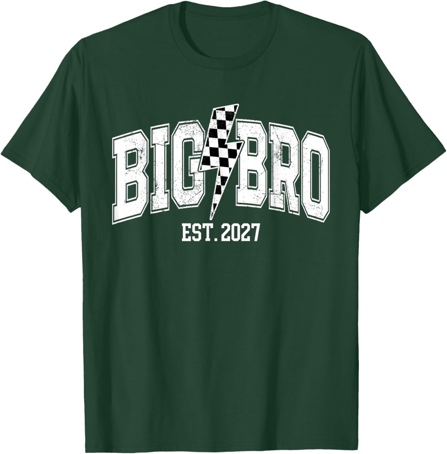 Big Bro Est 2027 New Big Brother Announcement Lightning Bolt T-Shirt - T-Shirt | Forest