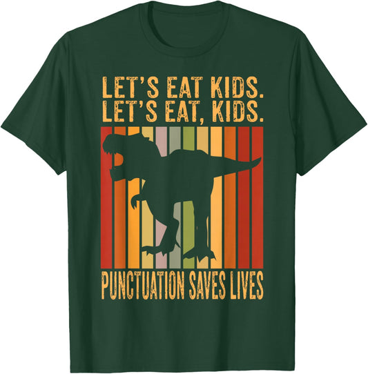 Trex Retro Grammar Linguistic English Teacher T-Shirt - T-Shirt | Forest