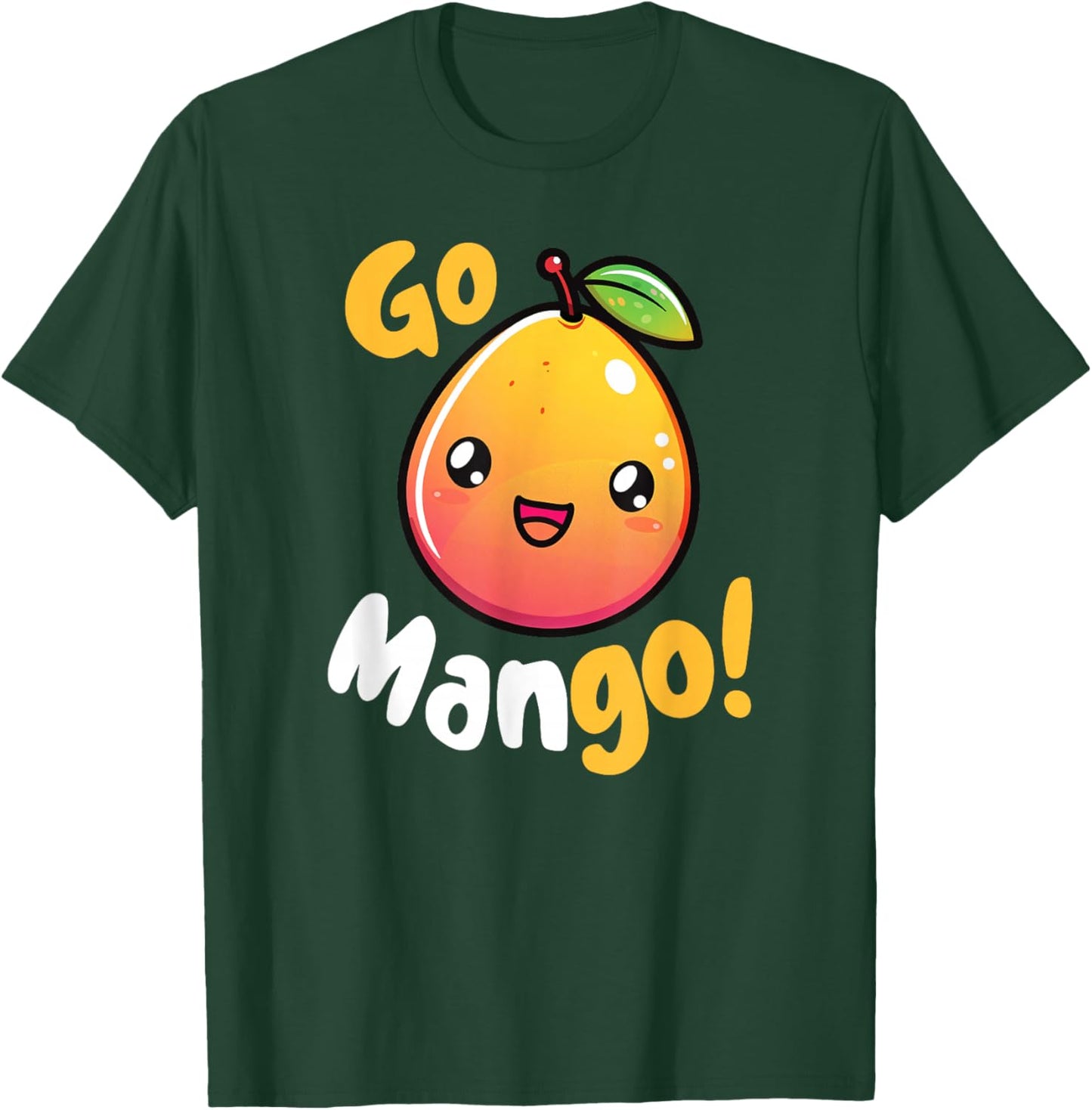 Kawaii Mango Pun Go Mango! T-Shirt - T-Shirt | Forest
