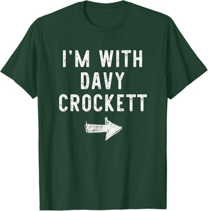 I’m with Davy Crockett Funny Halloween Couple Costume T-Shirt - T-Shirt | Forest