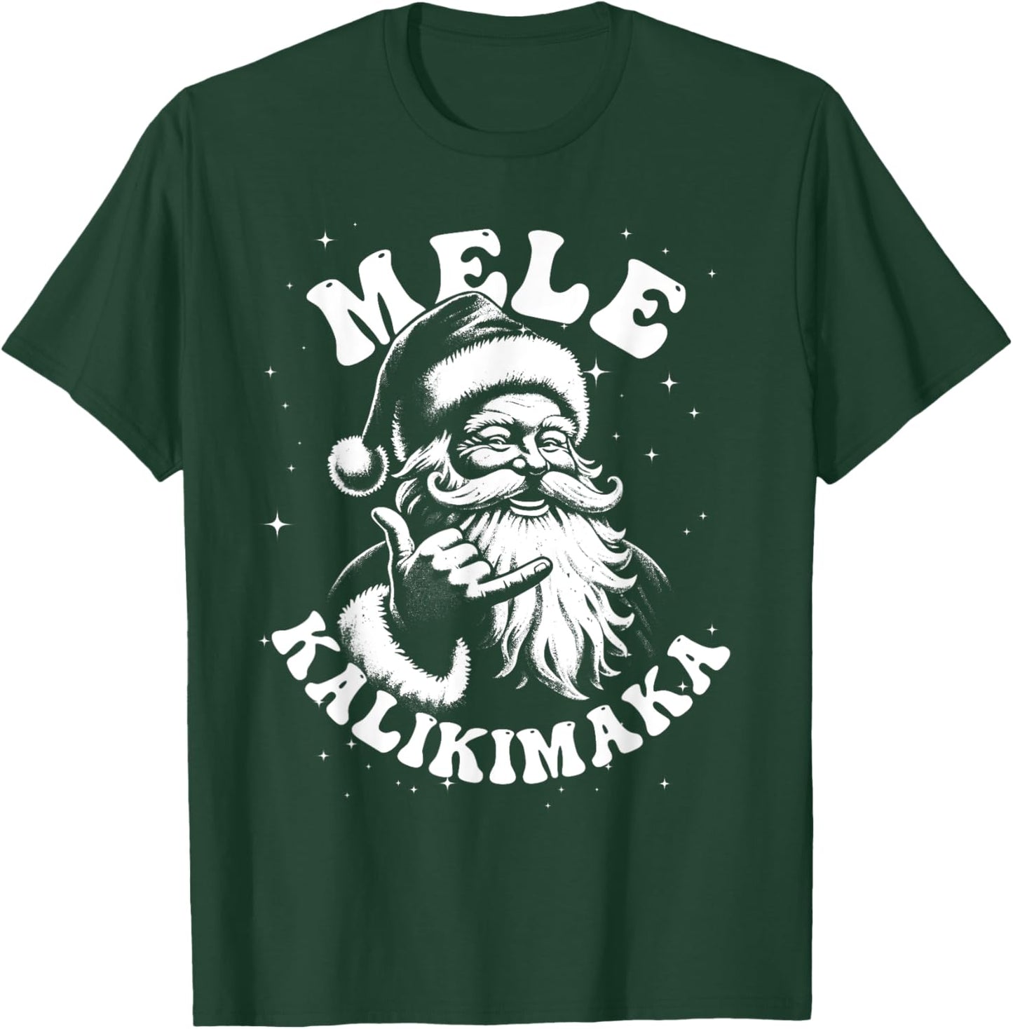 Retro Christmas Surf, Mele Kalikimaka Santa Shaka Hawaii T-Shirt - T-Shirt | Forest