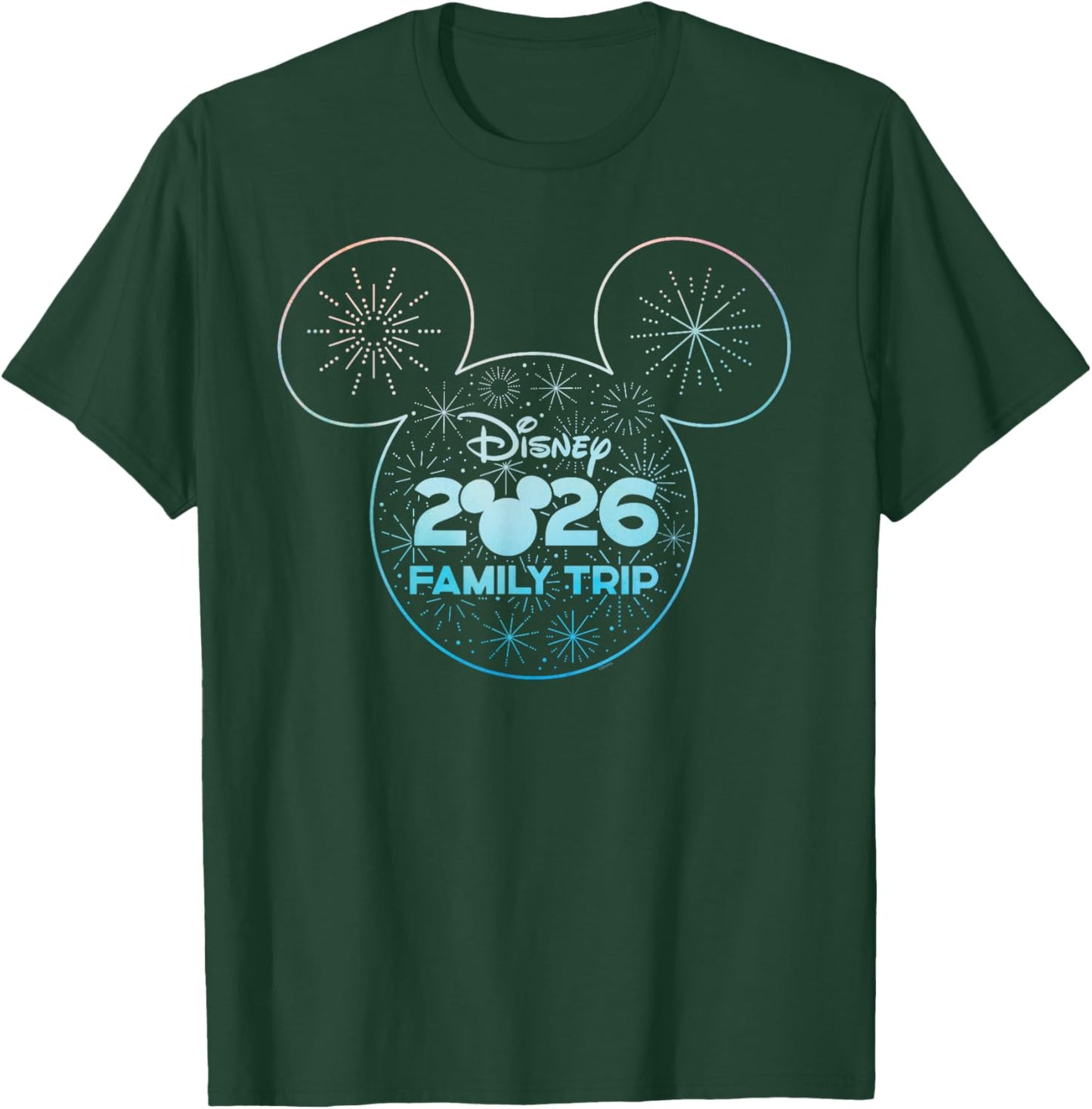Disney Mickey Mouse Icon Fireworks Vacation Family Trip 2026 T-Shirt - T-Shirt | Forest