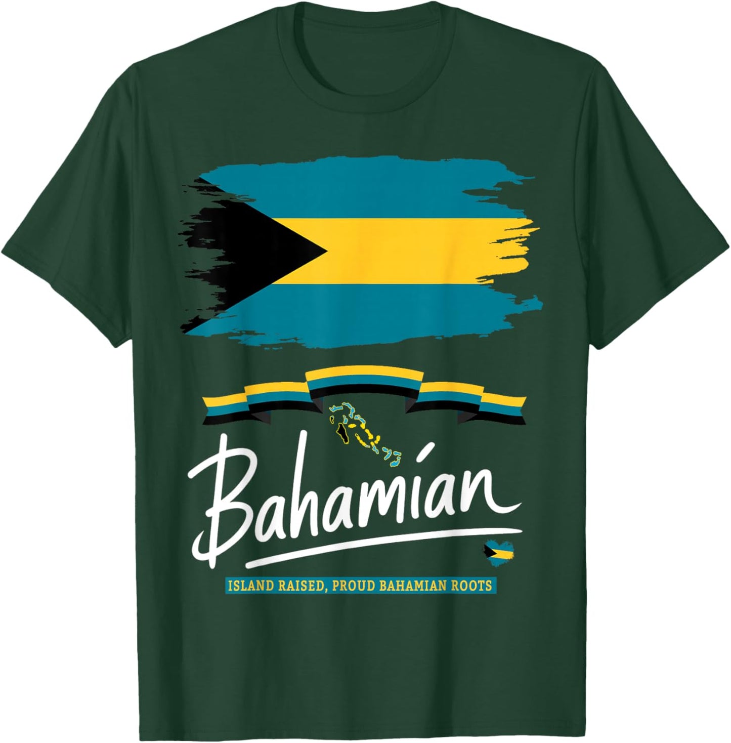Bahamas Flag Outfit Idea Bahamian Caribbean Theme T-Shirt - T-Shirt | Forest