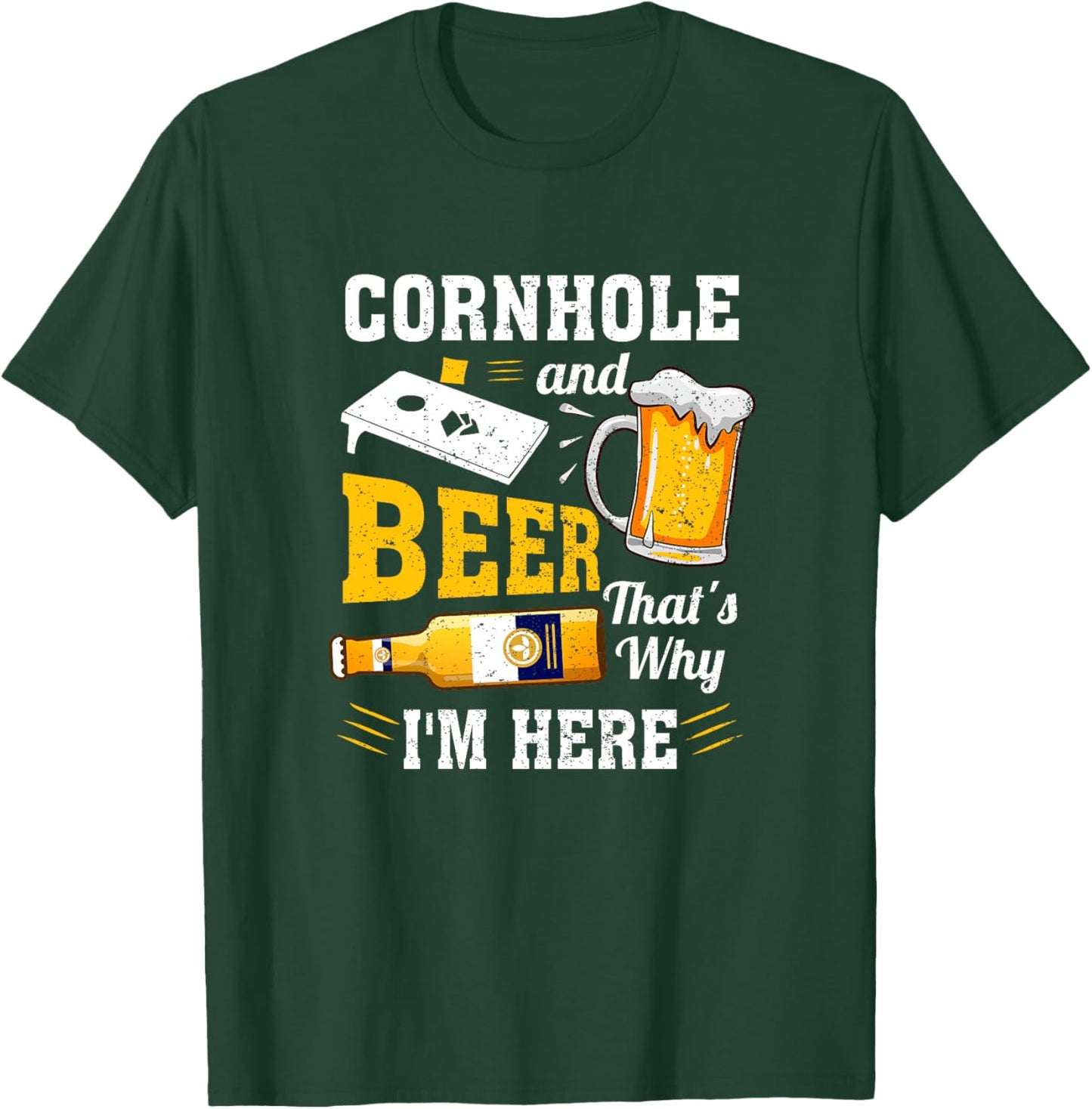 Cornhole et bière, C'est Pourquoi Je suis là Funny Corn Hole Haut de Gamme T-Shirt - T-Shirt | Forest