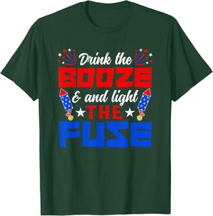 Light The Fuse Fireworks Funny 4th Of July Men Women T-Shirt - T-Shirt | Forest