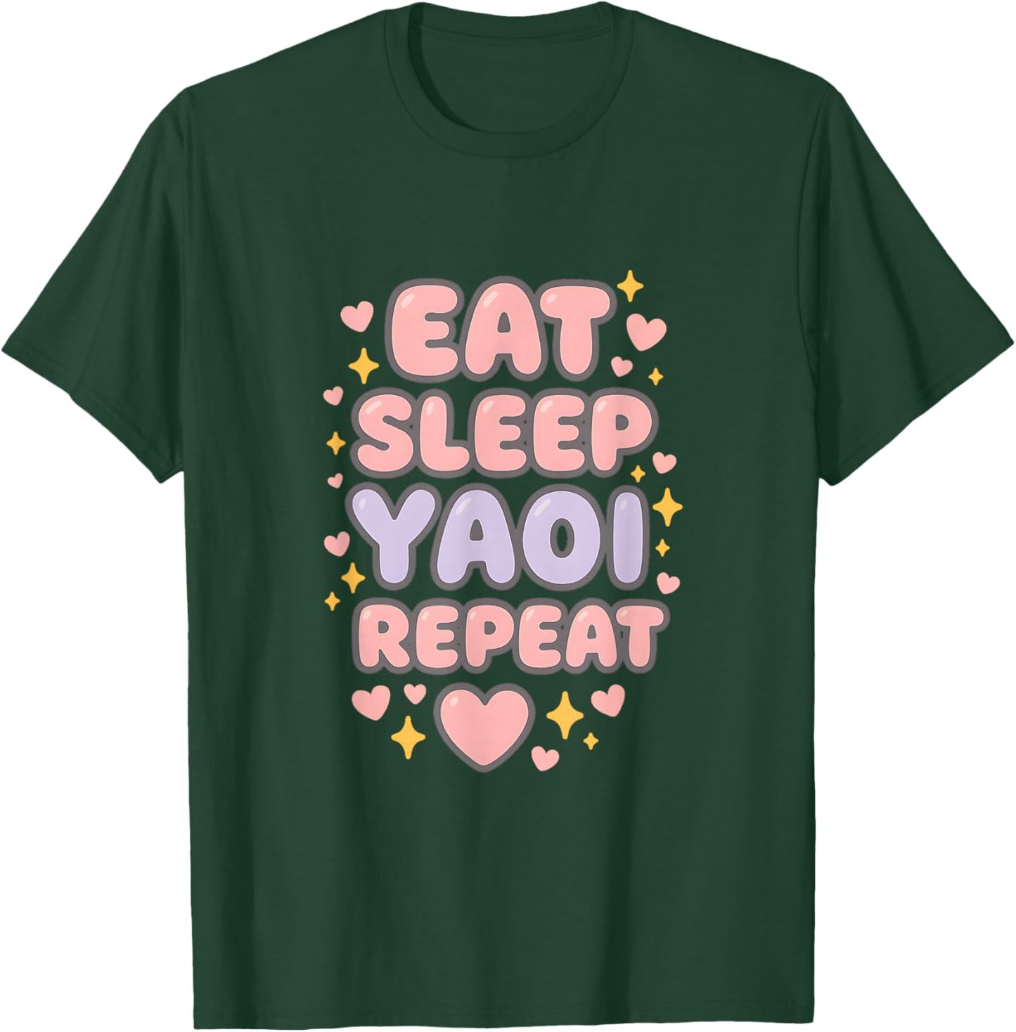 Boy's Love Manga Eat Sleep Yuri Yaoi Repeat T-Shirt - T-Shirt | Forest