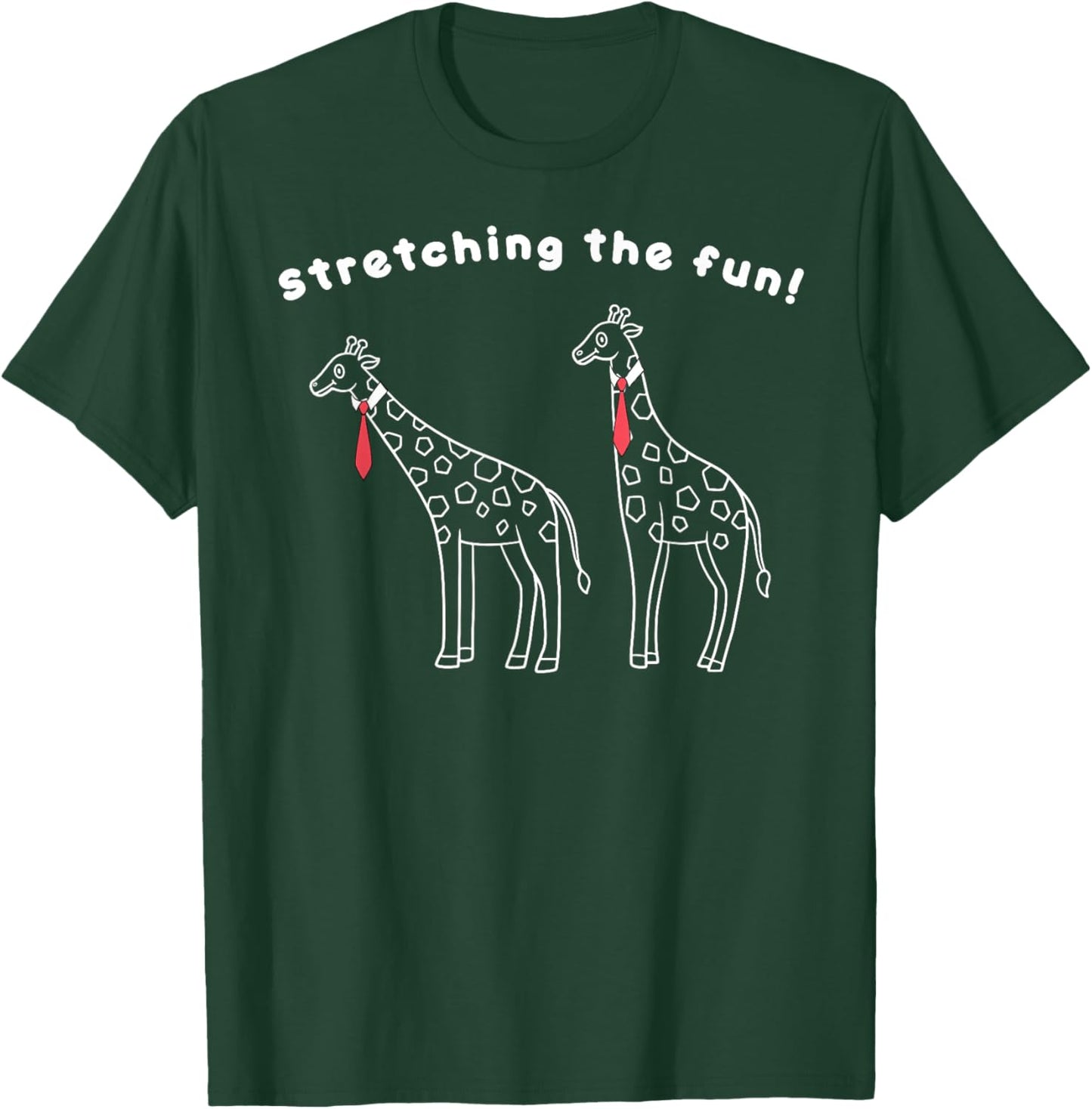 Long Neck Laughs - Giraffes in Ties Stretching Smiles T-Shirt - T-Shirt | Forest