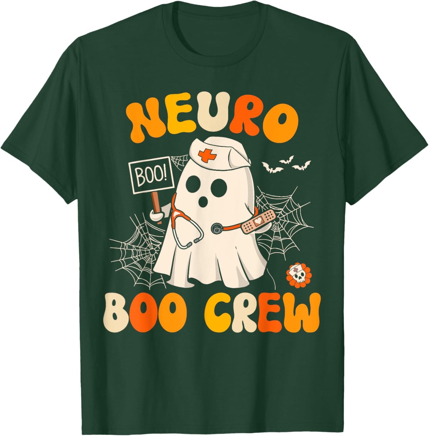 Neuro Nurse Boo Crew Ghost Neurology Nurse Halloween T-Shirt - T-Shirt | Forest