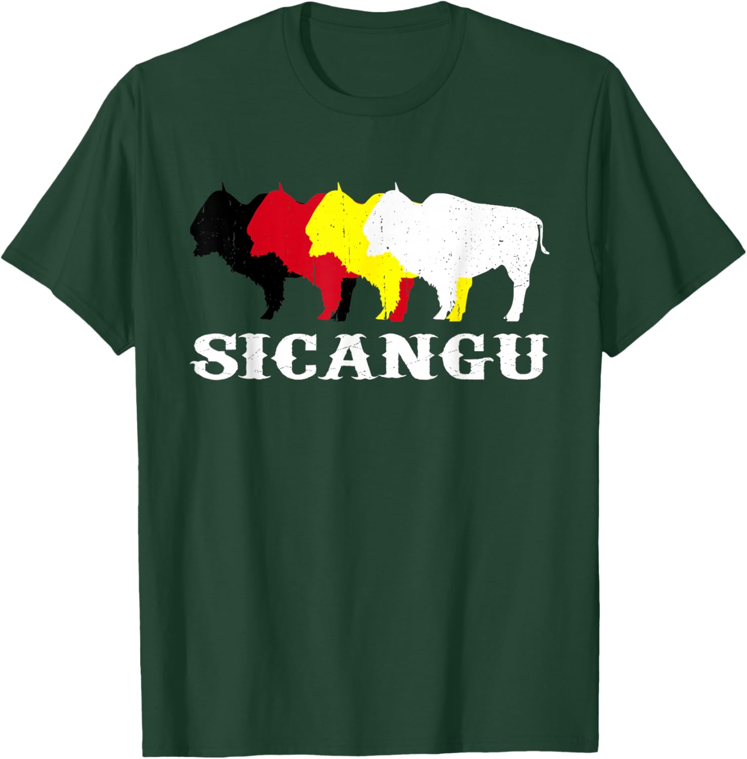 Sicangu Teton Lakota Native American Medicine Wheel T-Shirt - T-Shirt | Forest
