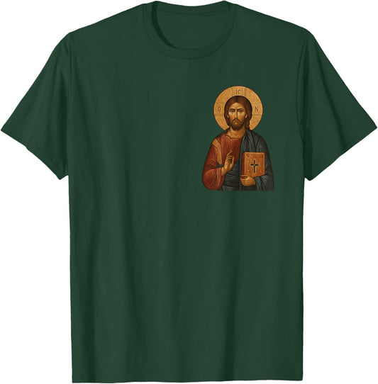 Griechisch -orthodoxe Ikone des Herrn Jesus Christus T-Shirt - T-Shirt | Forest