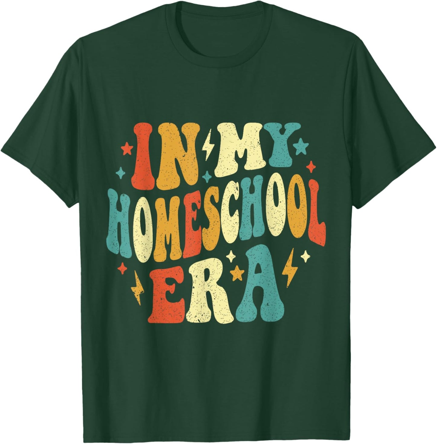 In My Homeschool Era Funny Homeschool Retro Vintage T-Shirt - T-Shirt | Forest
