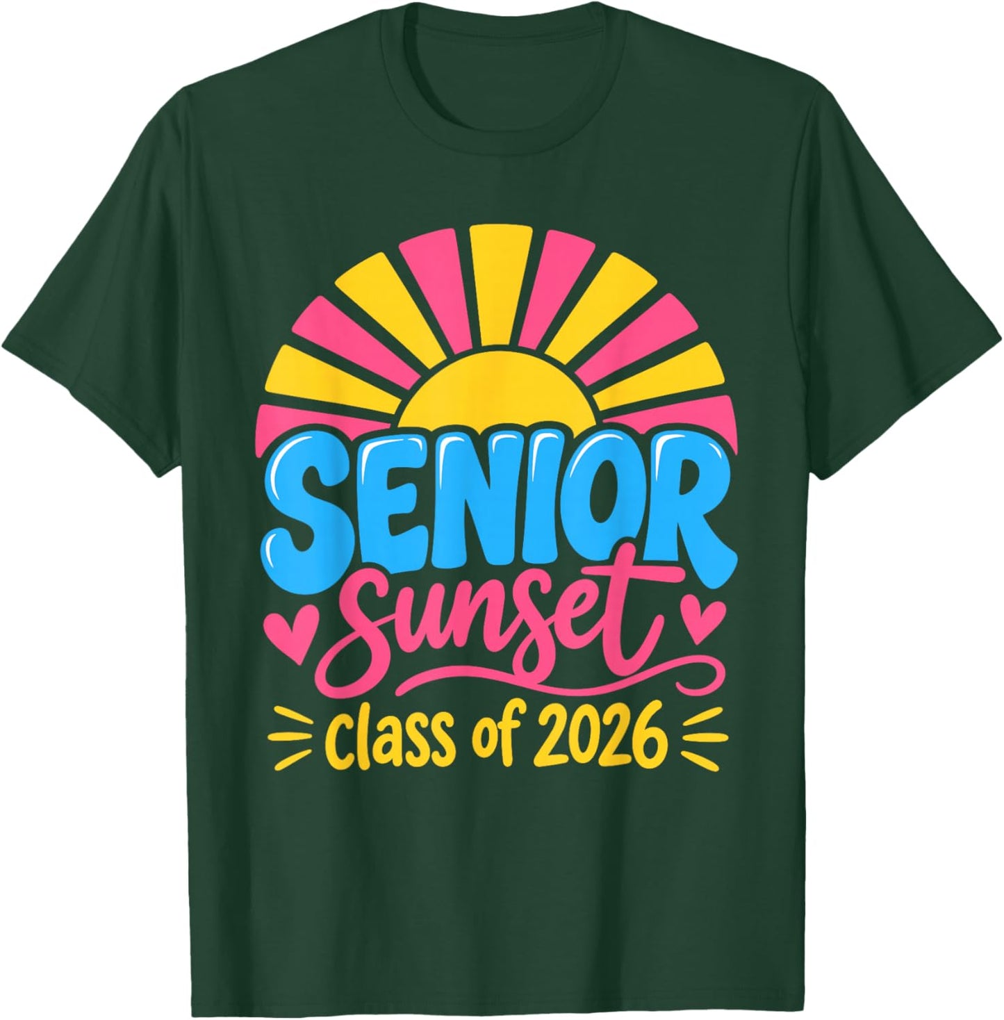 Senior Sunset Retro Graduation Class 2026 T-Shirt - T-Shirt | Forest