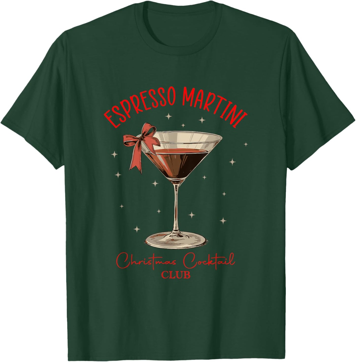 Espresso Martini Christmas Cocktail Club Design T-Shirt - T-Shirt | Forest