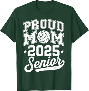 Senior 2025 Volleyball Mom High School Graduation Outfit Fun T-Shirt - T-Shirt | Forest