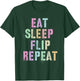 Fun Gymnast EAT SLEEP FLIP REPEAT Balance Beam Gymnastics T-Shirt - T-Shirt | Forest