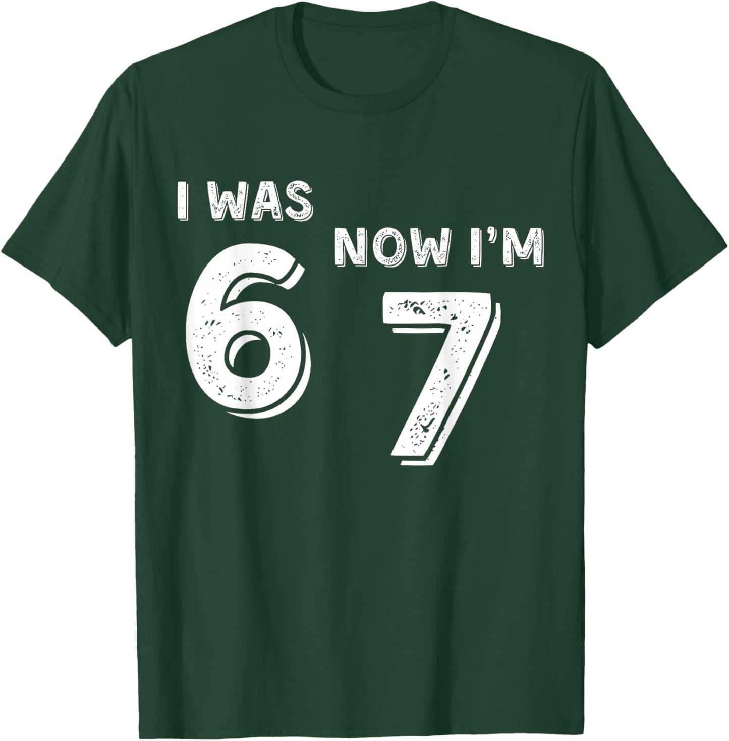 I Was 6 Now I'm 7 Funny Meme 67 Seven Birthday Boy T-Shirt - T-Shirt | Forest
