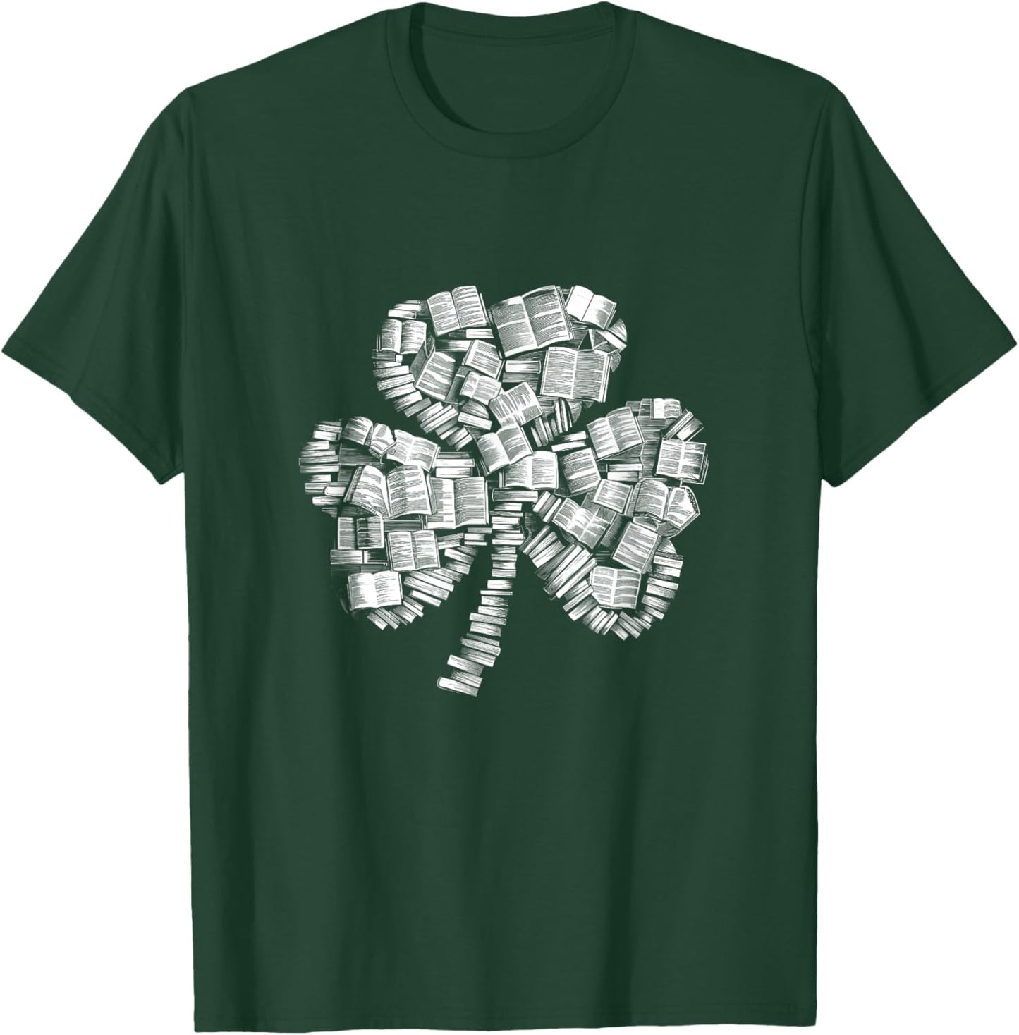 Shamrock Books Green St. Patrick's Day Bookworm Librarian T-Shirt - T-Shirt | Forest