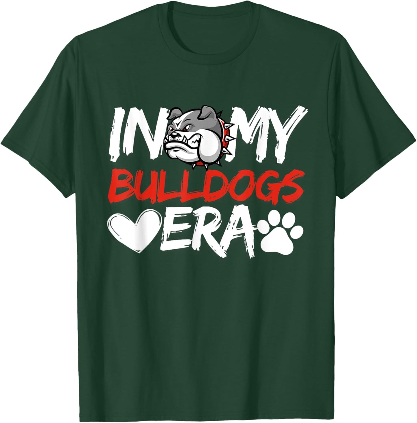 In My Bulldogs Era Bulldog Mascot Sports Fan Vintage Men Boy T-Shirt - T-Shirt | Forest