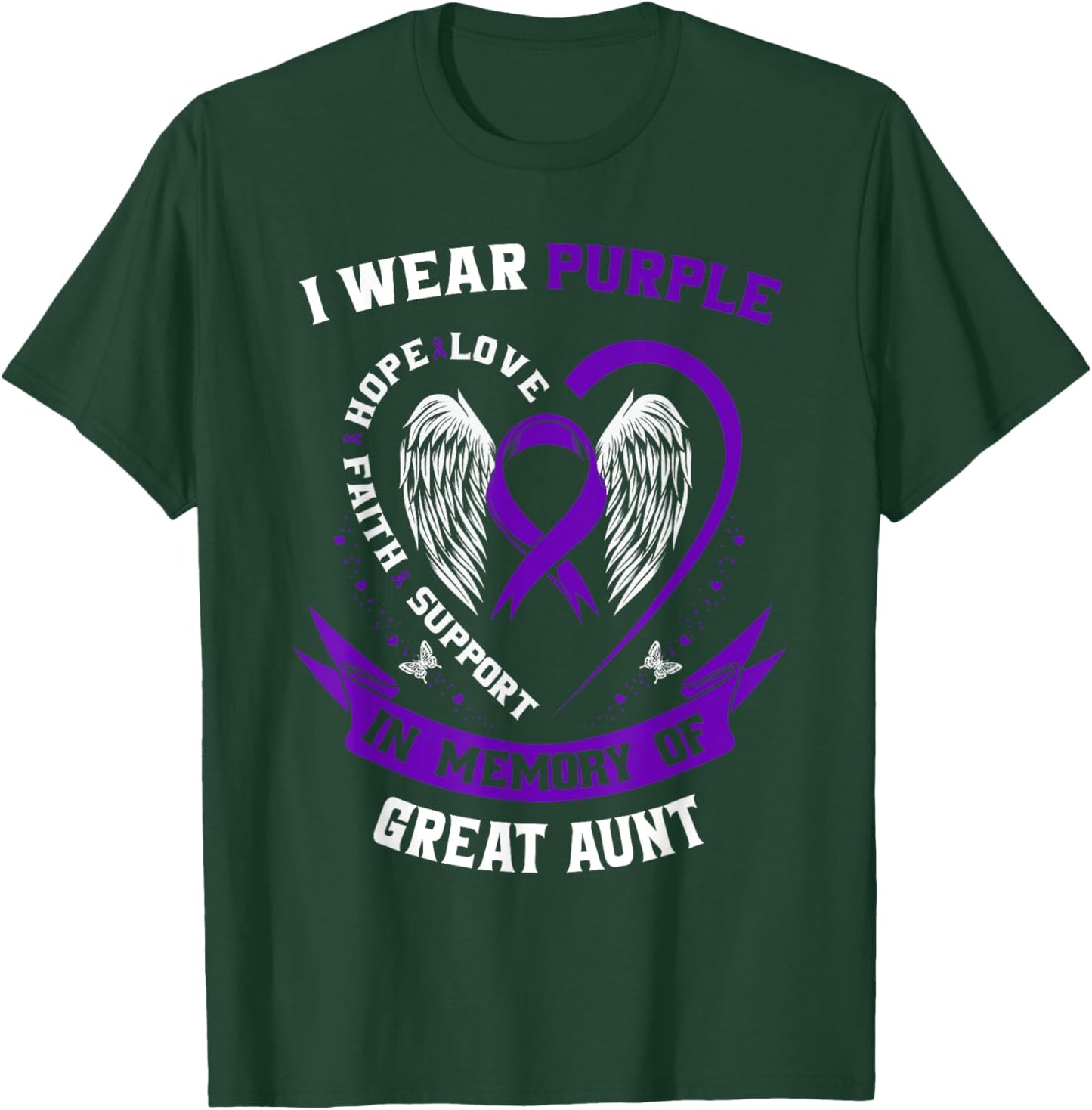 Alzheimers Awareness Products Purple Ribbon Great Aunt Gifts T-Shirt - T-Shirt | Forest