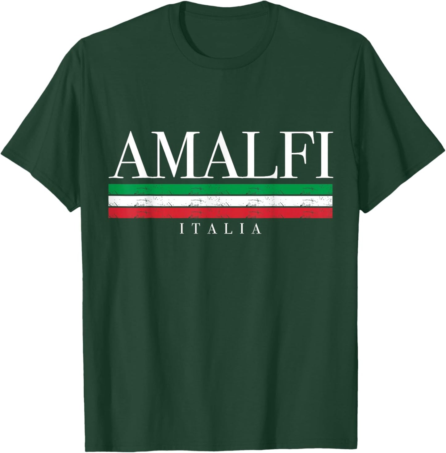 Amalfi Coast Italy Italia Vintage Italian Flag Souvenir T-Shirt - T-Shirt | Forest