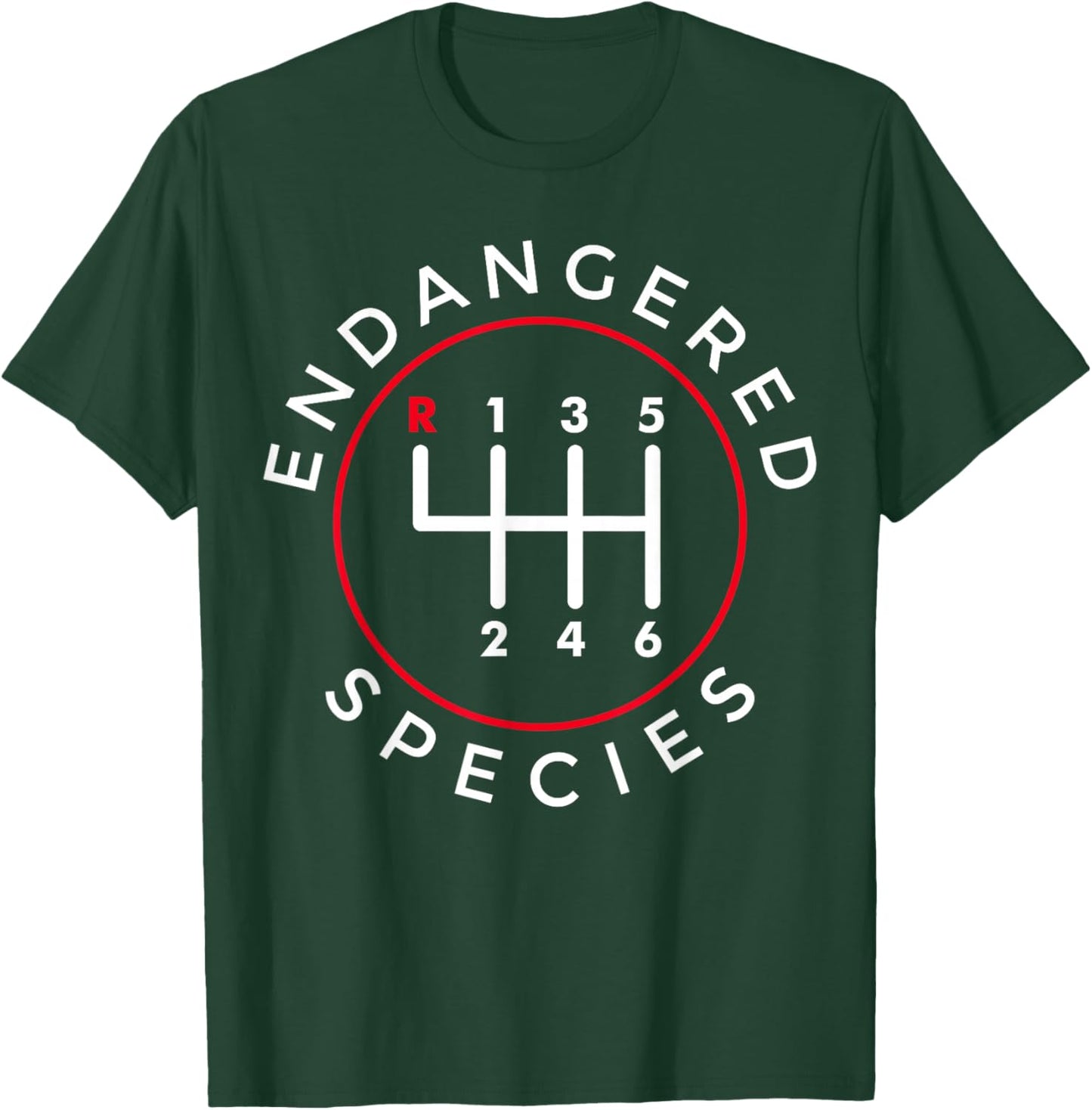 Endangered Species Manual Gearbox Stick Shift 6 Speed T-Shirt - T-Shirt | Forest
