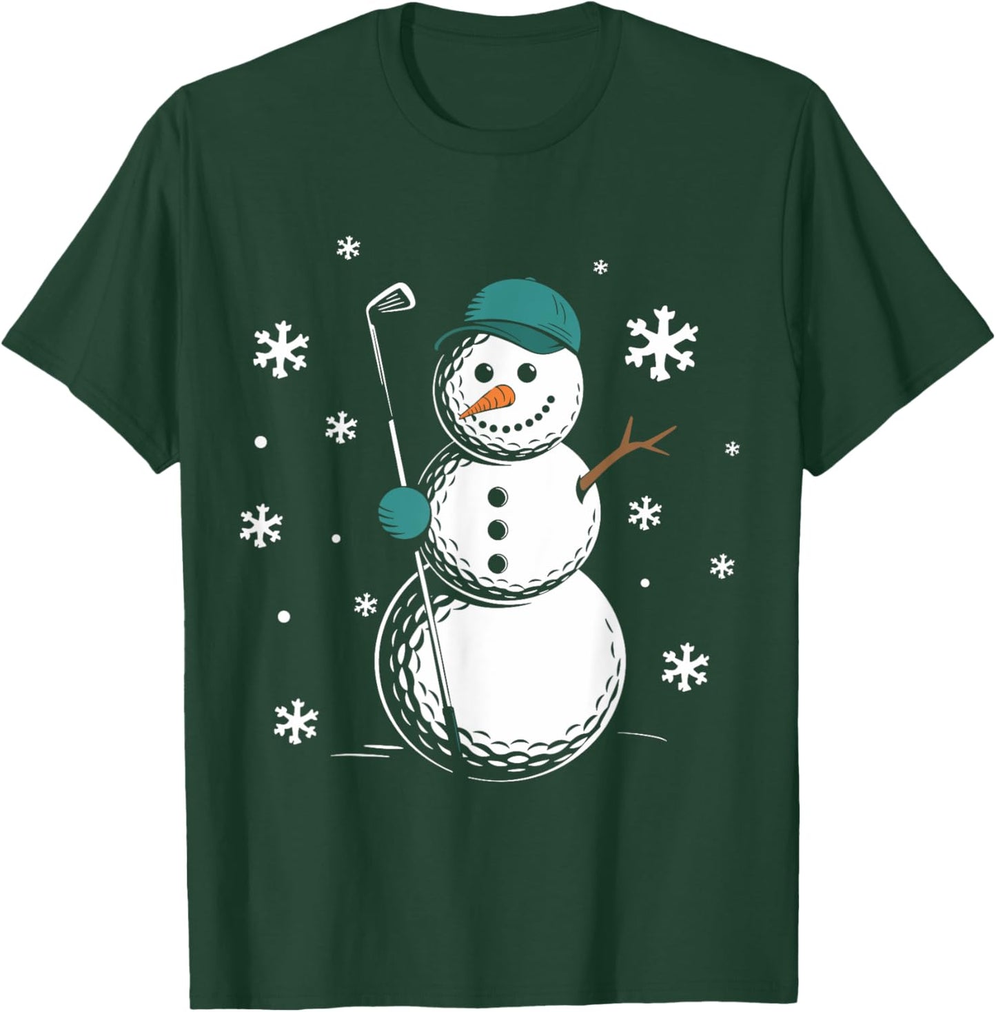 Funny Golfing Snowman Balls Snow Winter Holiday For Golfers T-Shirt - T-Shirt | Forest