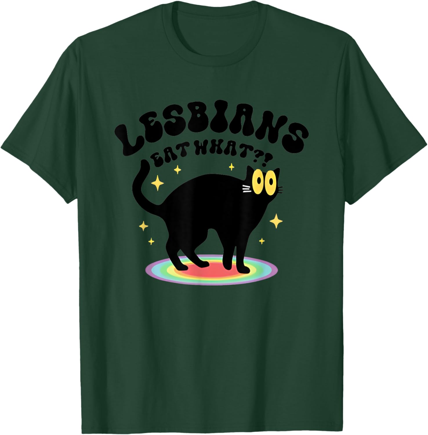 Black Cat Lesbians Eat What Men Women T-Shirt - T-Shirt | Forest