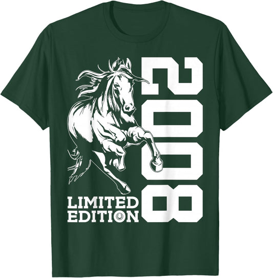 Riding 18th Birthday Horse Limited Edition 2008 Rider T-Shirt - T-Shirt | Forest