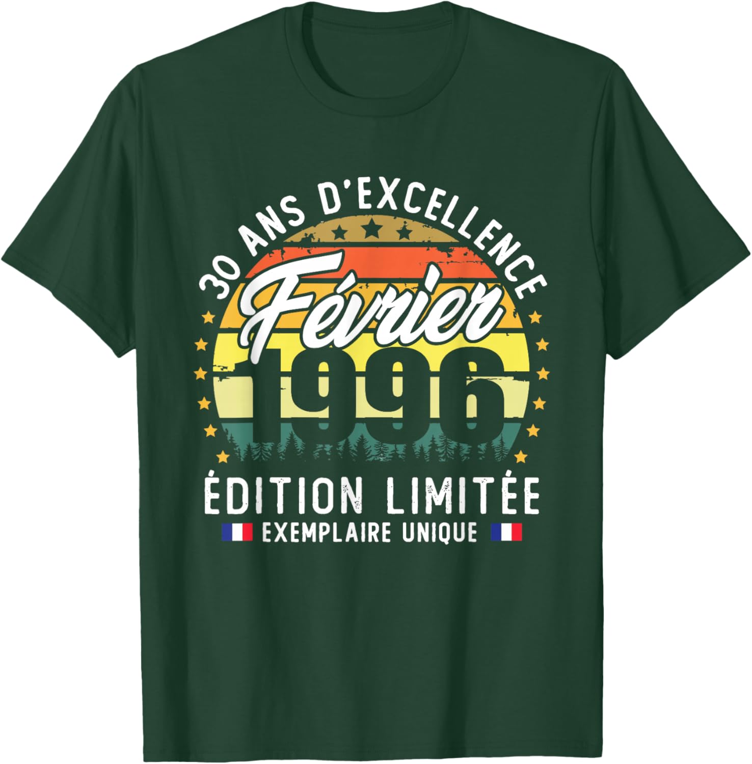 Vintage February 1996 30th Birthday Gift T-Shirt - T-Shirt | Forest