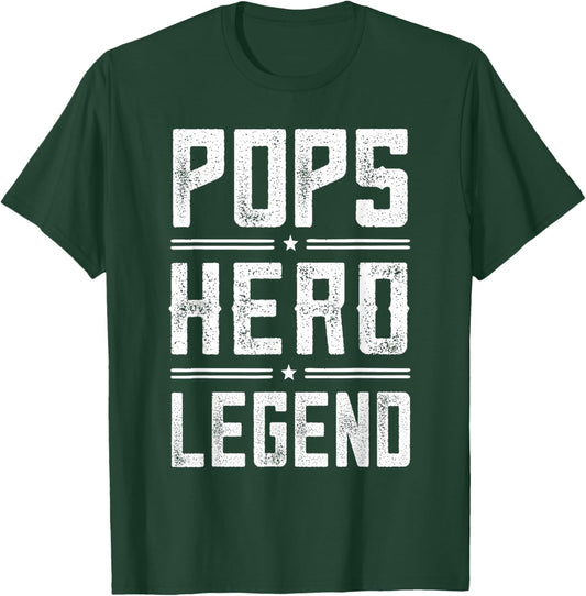 Pops Hero Legend - Vintage Distressed Pops T-Shirt - T-Shirt | Forest