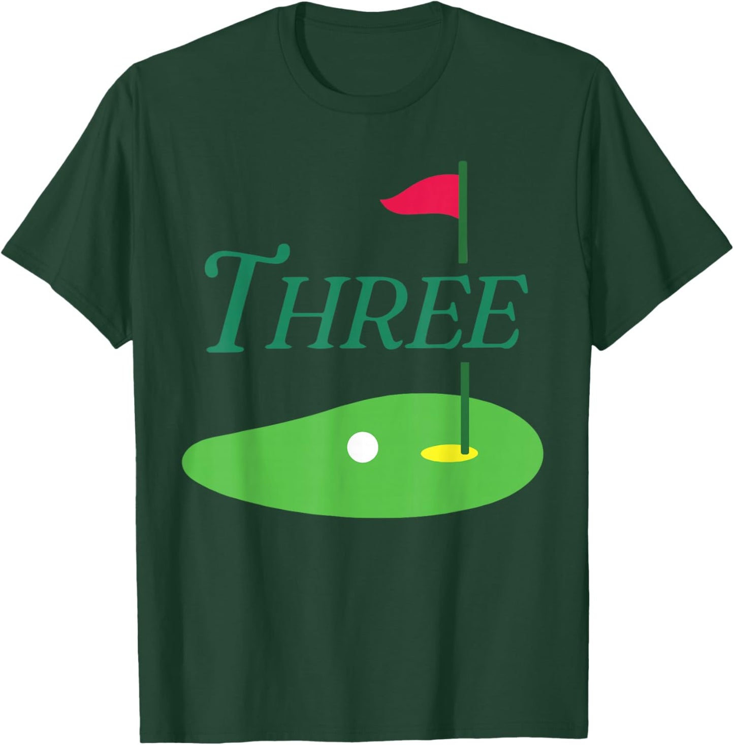 Three Par 3 Year Old Birthday 3rd Bday Matching Family T-Shirt - T-Shirt | Forest