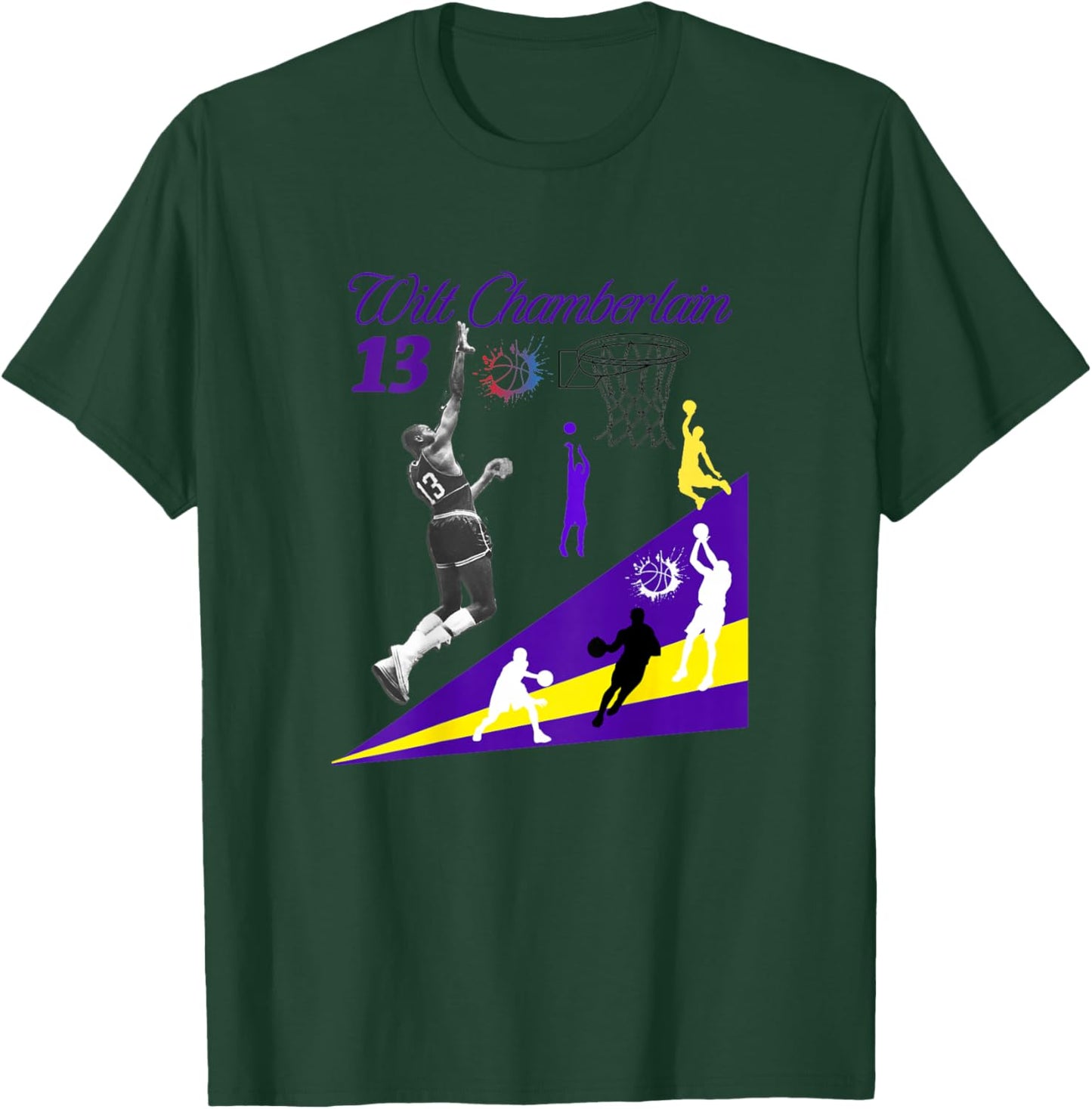 Wilt Chamberlain_NBA_001_Back Printed T-Shirt - T-Shirt | Forest
