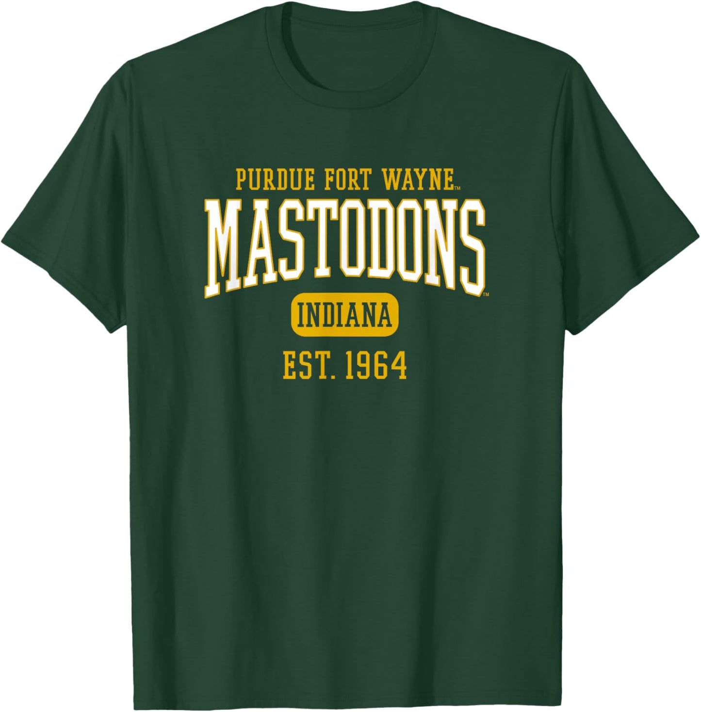 Purdue University Fort Wayne Mastodons Est. Date T-Shirt - T-Shirt | Forest