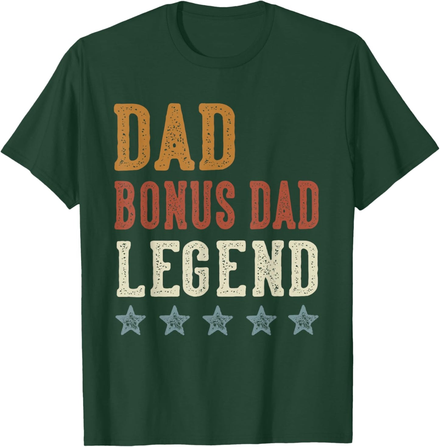 Dad Bonus Dad Legend - Classic Retro Distressed Lettering T-Shirt - T-Shirt | Forest