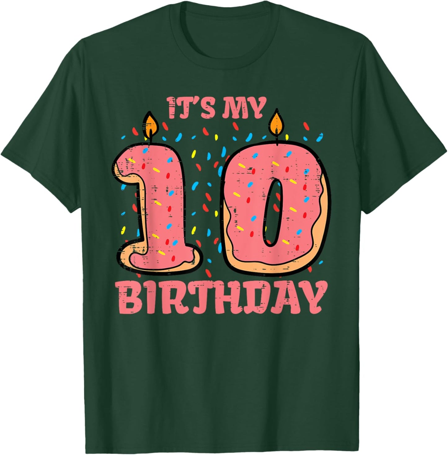 Its My 10th Birthday Cake 10 Years Old Bday Girls Boys Kids T-Shirt - T-Shirt | Forest