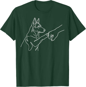 German Shepherd Fist Bump Hand T-Shirt - T-Shirt | Forest