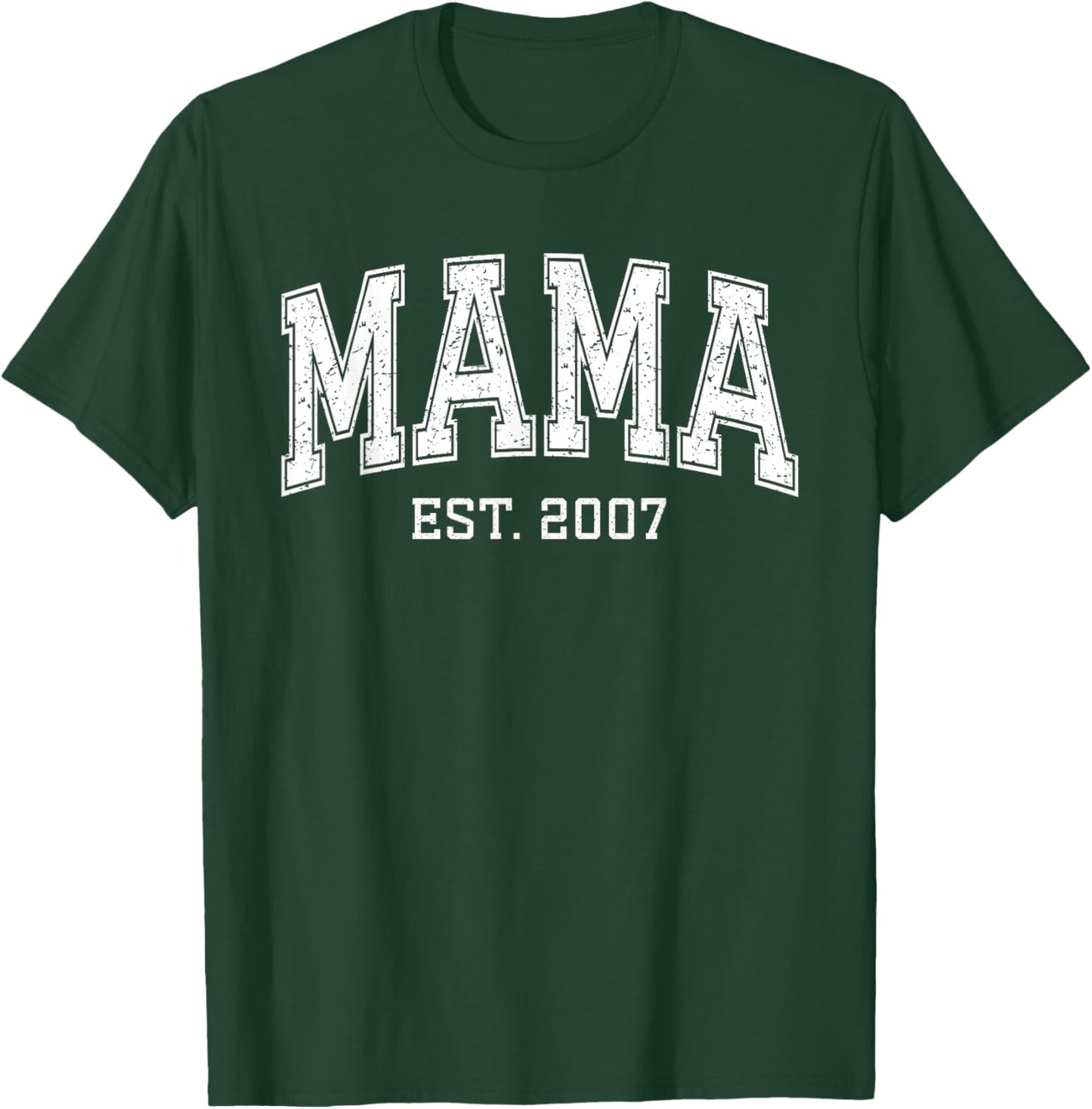 Mama Est 2007 Custom Mom Personalized Mothers Day Customized T-Shirt - T-Shirt | Forest