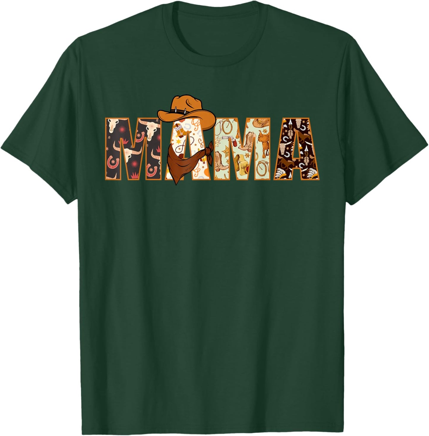 Mama Western Rodeo Family Matching Birthday T-Shirt - T-Shirt | Forest